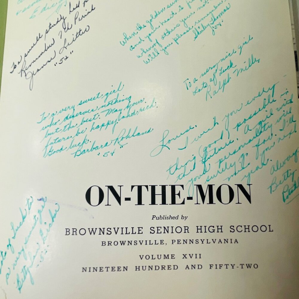 1952 On The Mon Brownsville Senior High Yearbook Hardcover Brownsville PA Signed - Picture 6 of 10